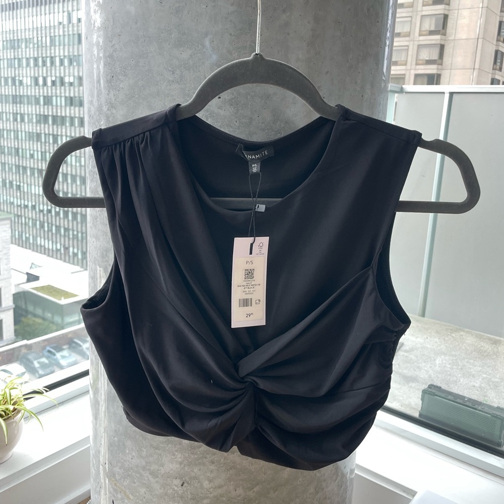 Dynamite Black Twist Front Sleeveless top